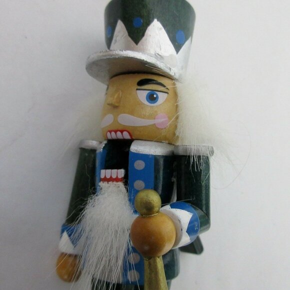 5” Wood Soldier and 3” Blown Glass Nutcracker Christmas Tree Ornaments Set of 2 - Picture 9 of 9